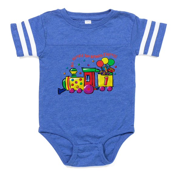 CafePress - 1St Birthday Express - Cute Infant Baby Football Bodysuit