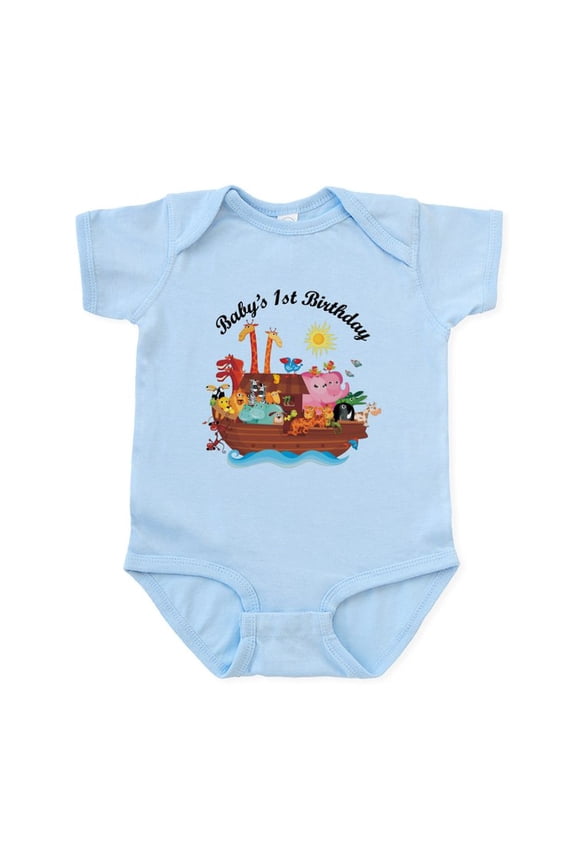 - 1St Birthday Noah's Ark Infant Bodysuit - Baby Light Bodysuit, Size Newborn - 24 Months