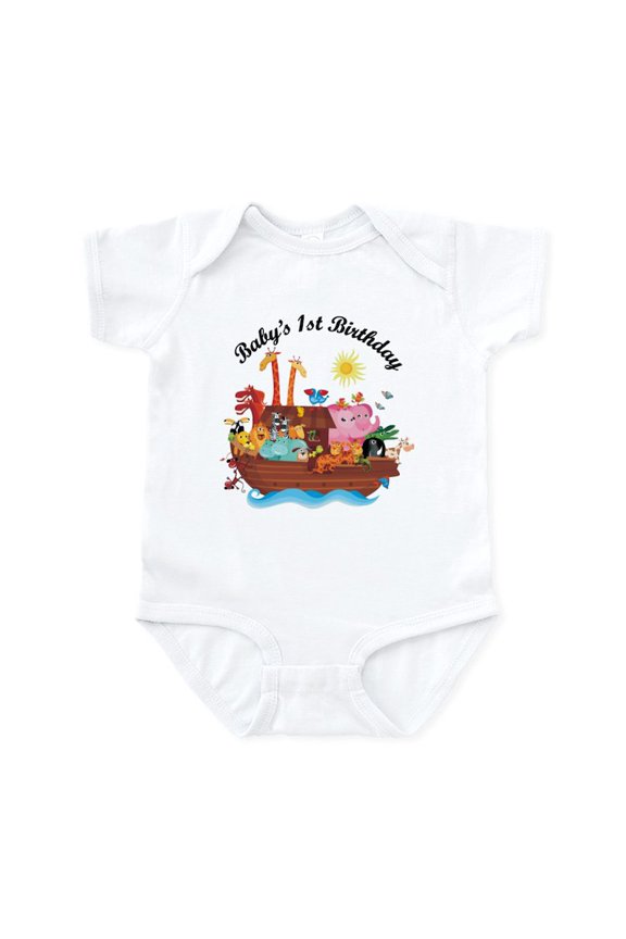 - 1St Birthday Noah's Ark Infant Bodysuit - Baby Light Bodysuit, Size Newborn - 24 Months