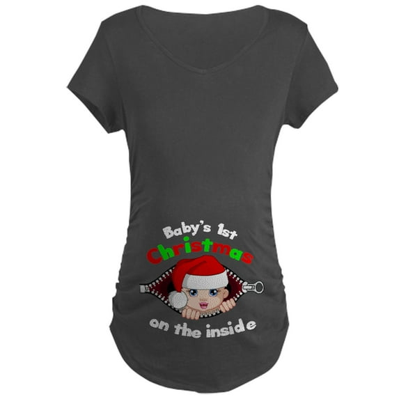 CafePress - 1St Christmas Maternity Dark T Shirt - Maternity Dark T-Shirt