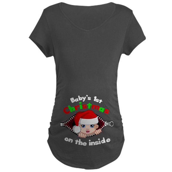 CafePress - 1St Christmas Maternity Dark T Shirt - Maternity Dark T-Shirt