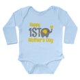 thumbnail image 1 of CafePress - 1St Mother's Day Elephant Yellow Body Suit - Long Sleeve Cotton Baby Bodysuit, 1 of 4