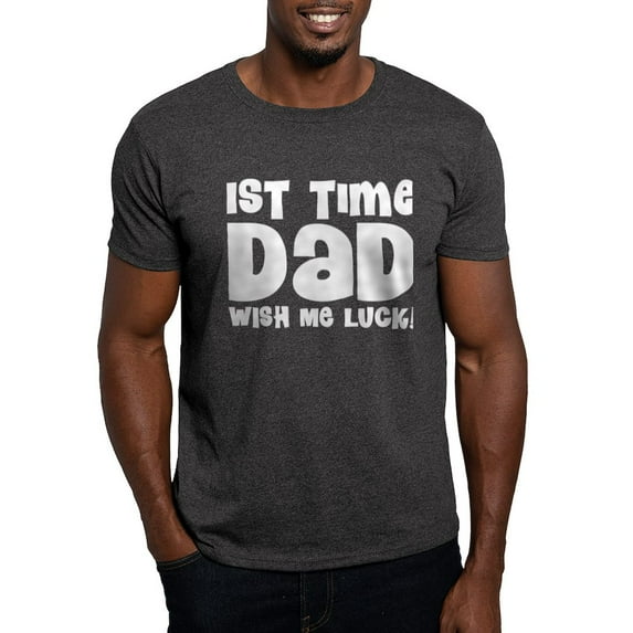 CafePress - 1St Time Dad Funny Dark T Shirt - Men's Classic Graphic Cotton T-Shirt