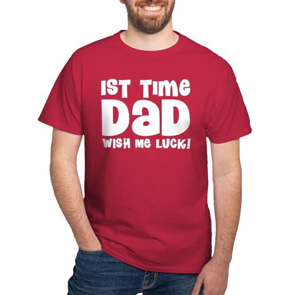CafePress - 1St Time Dad Funny Dark T Shirt - Men's Classic Graphic Cotton T-Shirt