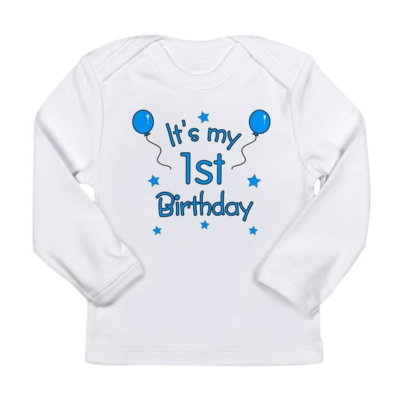 CafePress - 1Stbdayblue Long Sleeve T Shirt - Long Sleeve Infant T-Shirt