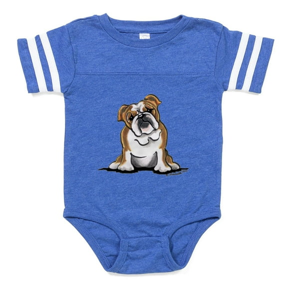 CafePress - 2 Brwnbulldog - Cute Infant Baby Football Bodysuit