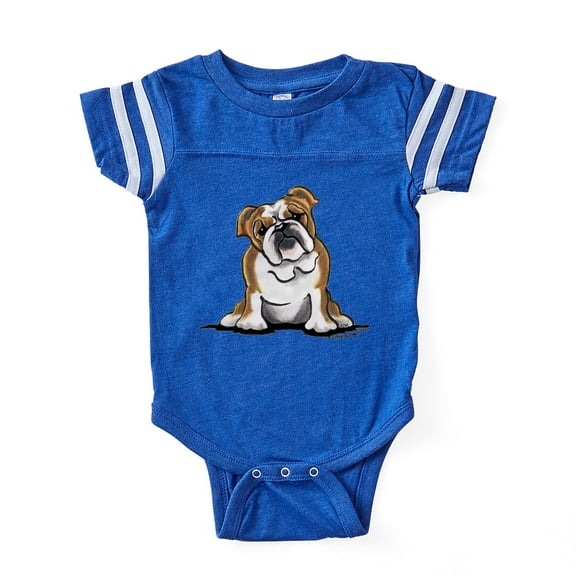 CafePress - 2 Brwnbulldog - Cute Infant Baby Football Bodysuit