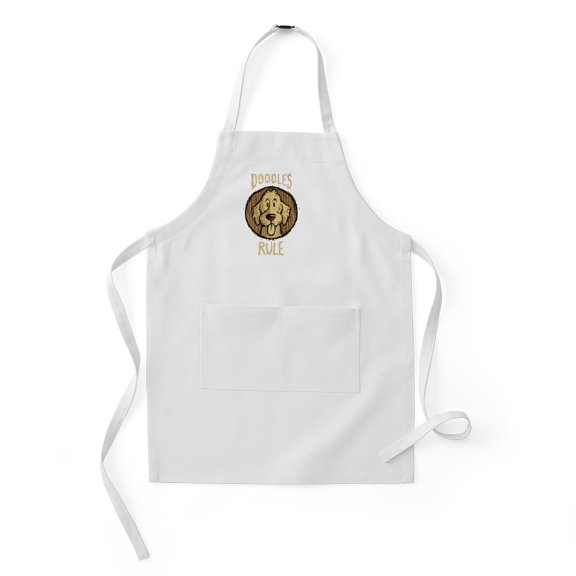 CafePress - 2 Doodles Rule Wood Scribble Dark - Kids Apron