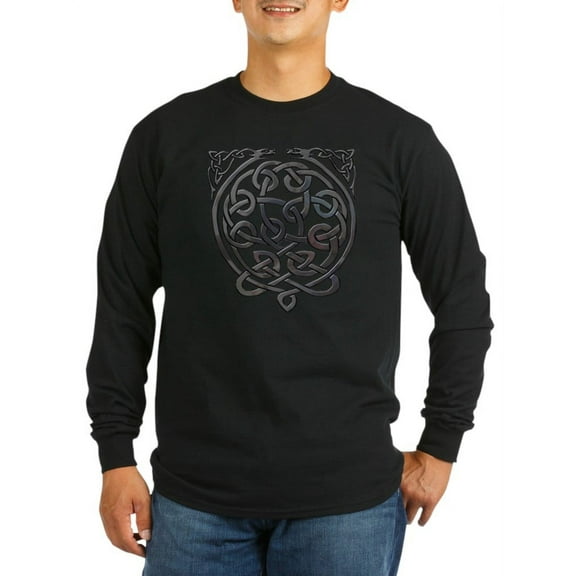CafePress - 2 Dragons - Black Chrome - Long Sleeve Dark T-Shirt