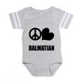 thumbnail image 1 of CafePress - 2 FIN Peace Love Dalmatian - Cute Infant Baby Football Bodysuit, 1 of 3