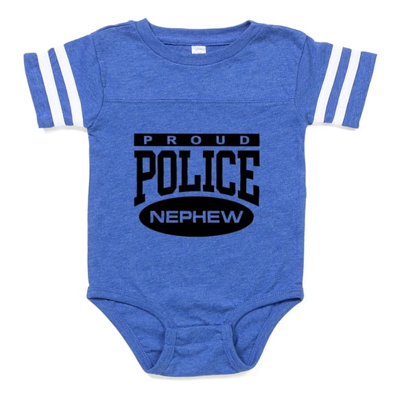 CafePress - 2 Policenephew - Cute Infant Baby Football Bodysuit