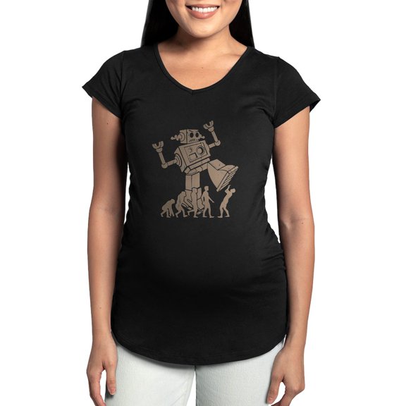 CafePress - 2 Robotv2 Maternity Dark T Shirt - Maternity Dark T-Shirt