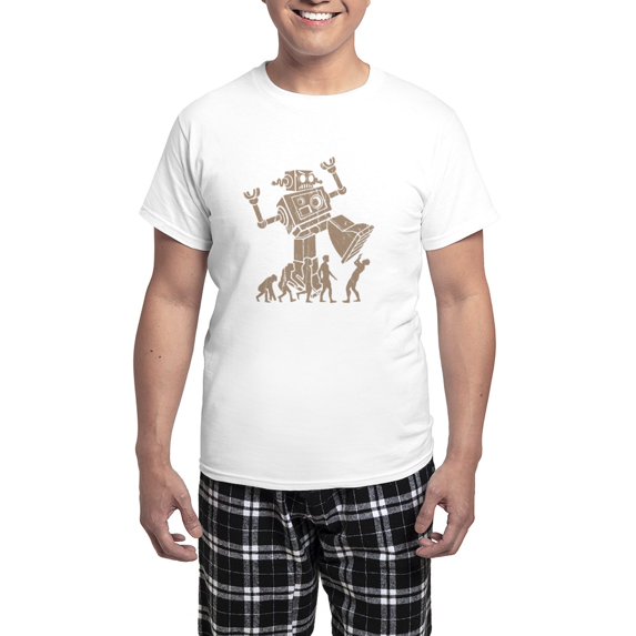 CafePress - 2 Robotv2 Men's Light Pajamas - Men's Light Loose Fit Cotton Pajama Set