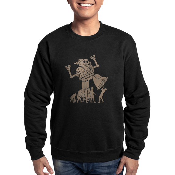 CafePress - 2 Robotv2 Sweatshirt (Dark) - Classic Crew Neck Sweatshirt