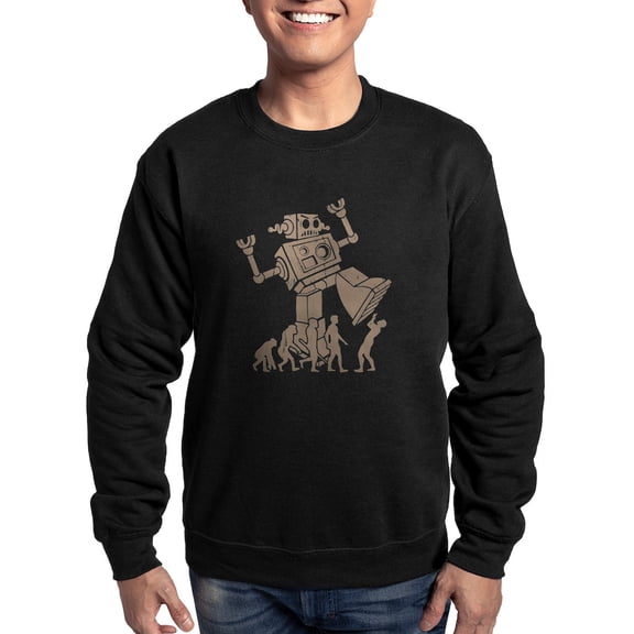 CafePress - 2 Robotv2 Sweatshirt (Dark) - Classic Crew Neck Sweatshirt