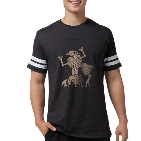 CafePress - 2 Robotv2 T Shirt - Mens Football Shirt
