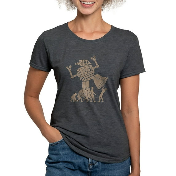 CafePress - 2 Robotv2 Women's Deluxe T Shirt - Womens Tri-blend T-Shirt