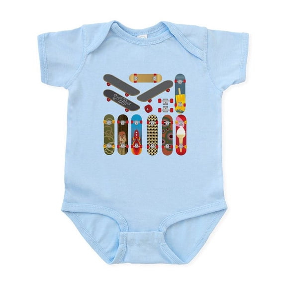 CafePress - 2 Skateboards Body Suit - Baby Light Bodysuit, Size Newborn - 24 Months