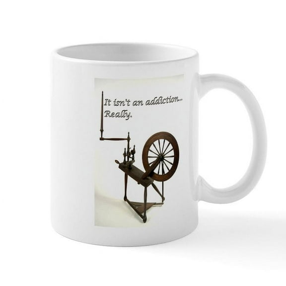 CafePress - 2 Spinning Wheel Addiction Mugs - 11 oz Ceramic Mug - Novelty Coffee Tea Cup