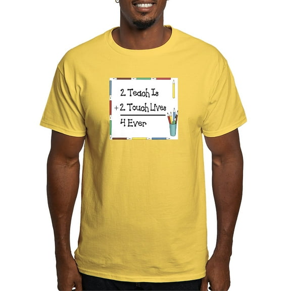 CafePress - 2 Teach Is 2 Touch Lives 4 Ev Ash Grey T Shirt - Men's Classic Graphic T-Shirt