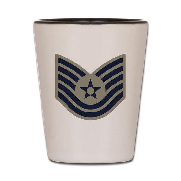 CafePress - 2 USAF Tsgt ABU - White/Black Shot Glass, Unique and Funny Shot Glass
