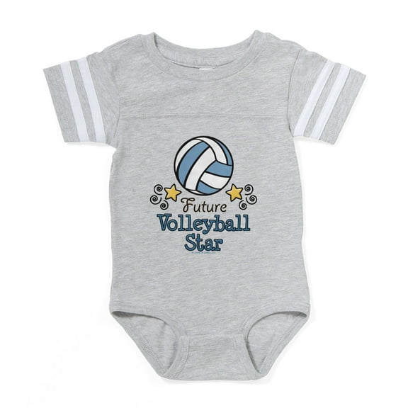 CafePress - 2 Volleyballfutureblue - Cute Infant Baby Football Bodysuit