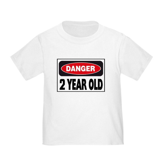 CafePress - 2 Year Old Danger Sign Toddler T Shirt - Cute Toddler T-Shirt, 100% Cotton