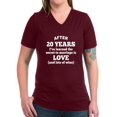 thumbnail image 1 of CafePress - 20 Years Of Love And Wine T Shirt - Women's V-Neck Dark T-Shirt, 1 of 1