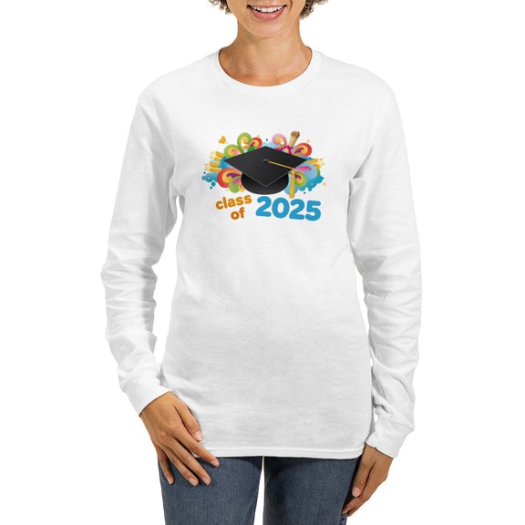 CafePress - 2025 Graduation Women's Long Sleeve T Shirt - Women's Long Sleeve Graphic Casual T-Shirt