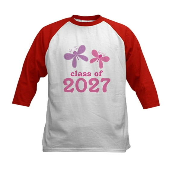 CafePress - 2027 Butterflies Class Baseball Jersey - Kids Cotton Baseball Jersey, 3/4 Sleeve Shirt