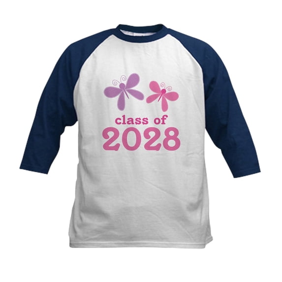 CafePress - 2028 Butterflies Class Baseball Jersey - Kids Cotton Baseball Jersey, 3/4 Sleeve Shirt