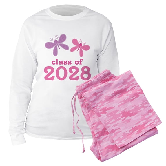 CafePress - 2028 Butterflies Class - Women's Long Sleeve Relaxed Fit Cotton Light Pajama Set