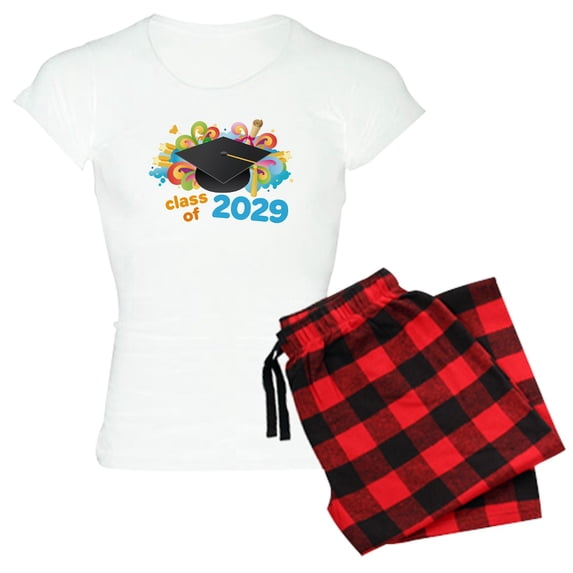 CafePress - 2029 Graduation Women's Light Pajamas - Women's Short Sleeve Print T-Shirt and Pants Light Cotton Pajama Set