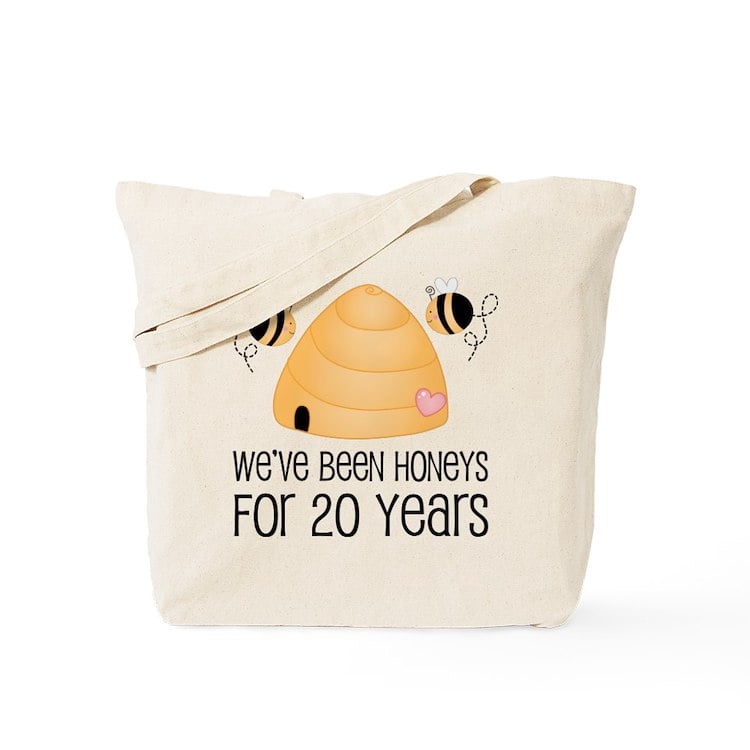 CafePress Honey Natural Canvas Tote Bag - Reusable Shopping Bag With Reinforced Handles, Two Sizes - View #10