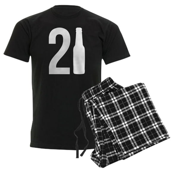 CafePress - 21 Years Old Men's Dark Pajamas - Men's Dark Loose Fit Cotton Pajama Set