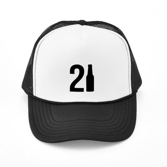 CafePress - 21 Years Old - Adjustable Unisex Printed Trucker Hat with Mesh Back