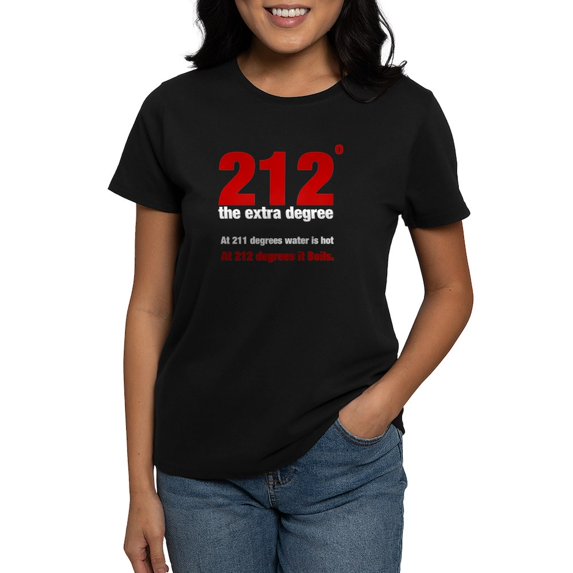 CafePress - 212 DEGREES T Shirt - Women's Traditional Fit Dark T-Shirt