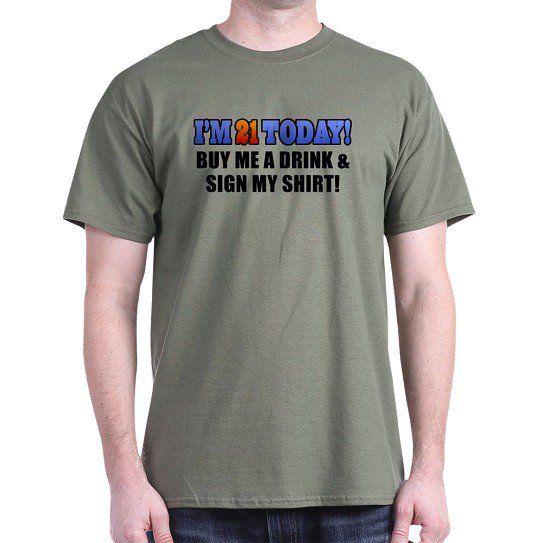 CafePress - 21St Birthday Men White T Shirt - Men's Classic Cotton T-Shirts