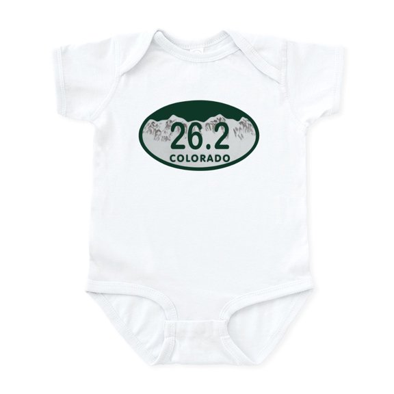 CafePress - 26.2 Colo License Plate Infant Bodysuit - Baby Light Bodysuit, Size Newborn - 24 Months