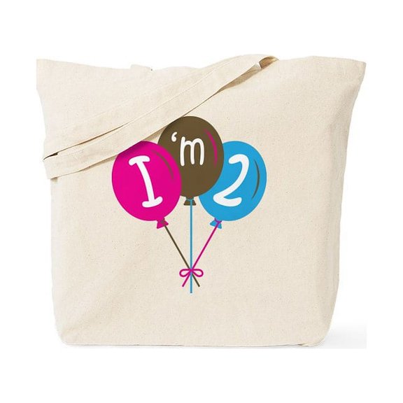 CafePress - 2Nd Birthday Balloons Tote Bag - Unisex Canvas Tote Bag, Beige, 1-Piece
