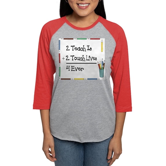 CafePress - 2Teach Women's Baseball T Shirt - Womens Baseball Tee