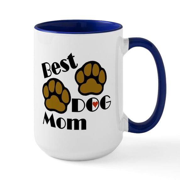 CafePress - 3 Best_Dog_Mom Ceramic Mug - 15 oz Ceramic Large White Novelty Mug