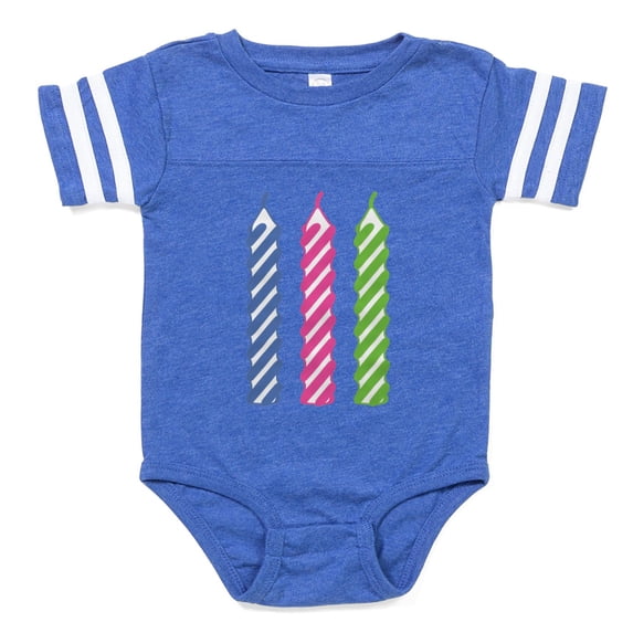 CafePress - 3 Birthday Candles - Cute Infant Baby Football Bodysuit