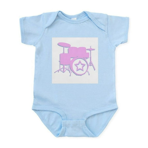 CafePress - 3 D Drum Set Pink Infant Bodysuit - Baby Light Bodysuit, Size Newborn - 24 Months