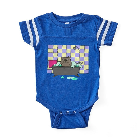 CafePress - 3 FIN Cat Bath - Cute Infant Baby Football Bodysuit