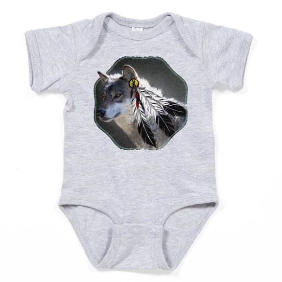 CafePress - 3 Feathers Wolf - Cute Infant Bodysuit Baby Romper - Size Newborn - 24 Months