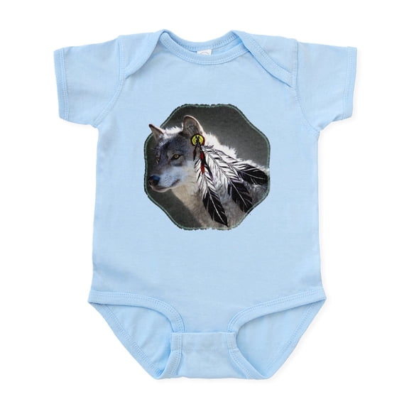 CafePress - 3 Feathers Wolf Infant Bodysuit - Baby Light Bodysuit, Size Newborn - 24 Months