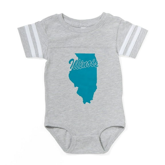 CafePress - 3 Illinois - Cute Infant Baby Football Bodysuit