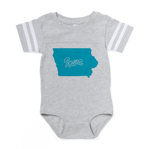 CafePress - 3 Iowa - Cute Infant Baby Football Bodysuit