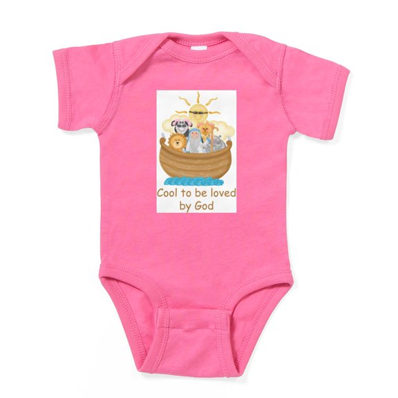 CafePress - 3 Noahsarkcooltobelovedbygod - Cute Infant Bodysuit Baby Romper - Size Newborn - 24 Months